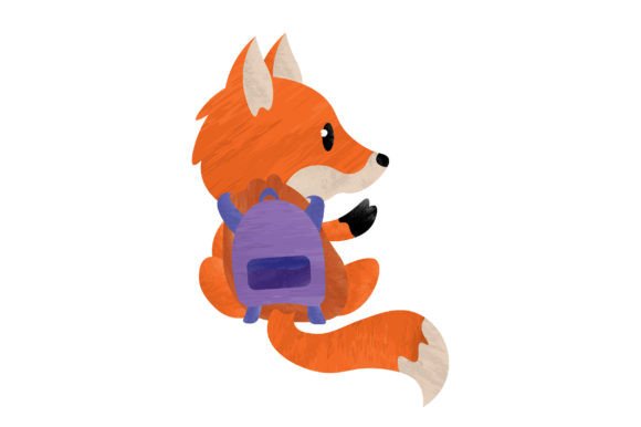 Cute Fox with Backpack: A Watercolor Charm